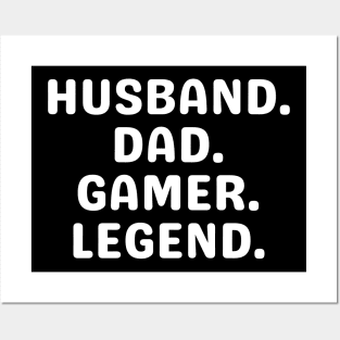 Gamer Dad Gift, Husband Dad Gamer Legend, Gaming Dad Shirt, Nerd Shirt, Gamer Gifts for Him, Father's Day Gift from Wife, Video Game Tee Men Posters and Art